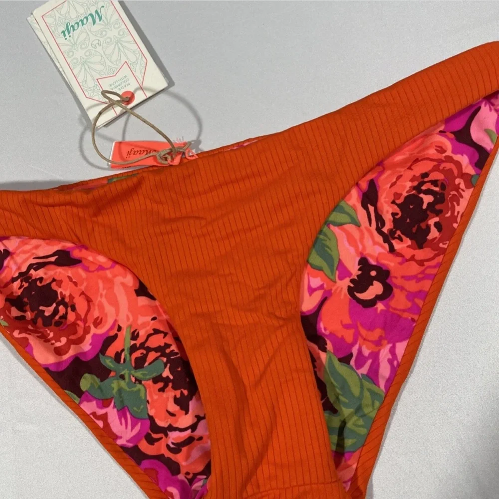 NWT‎ Maaji [ XS ] Ginger Orange Flirt Reversible Bikini Bottoms
